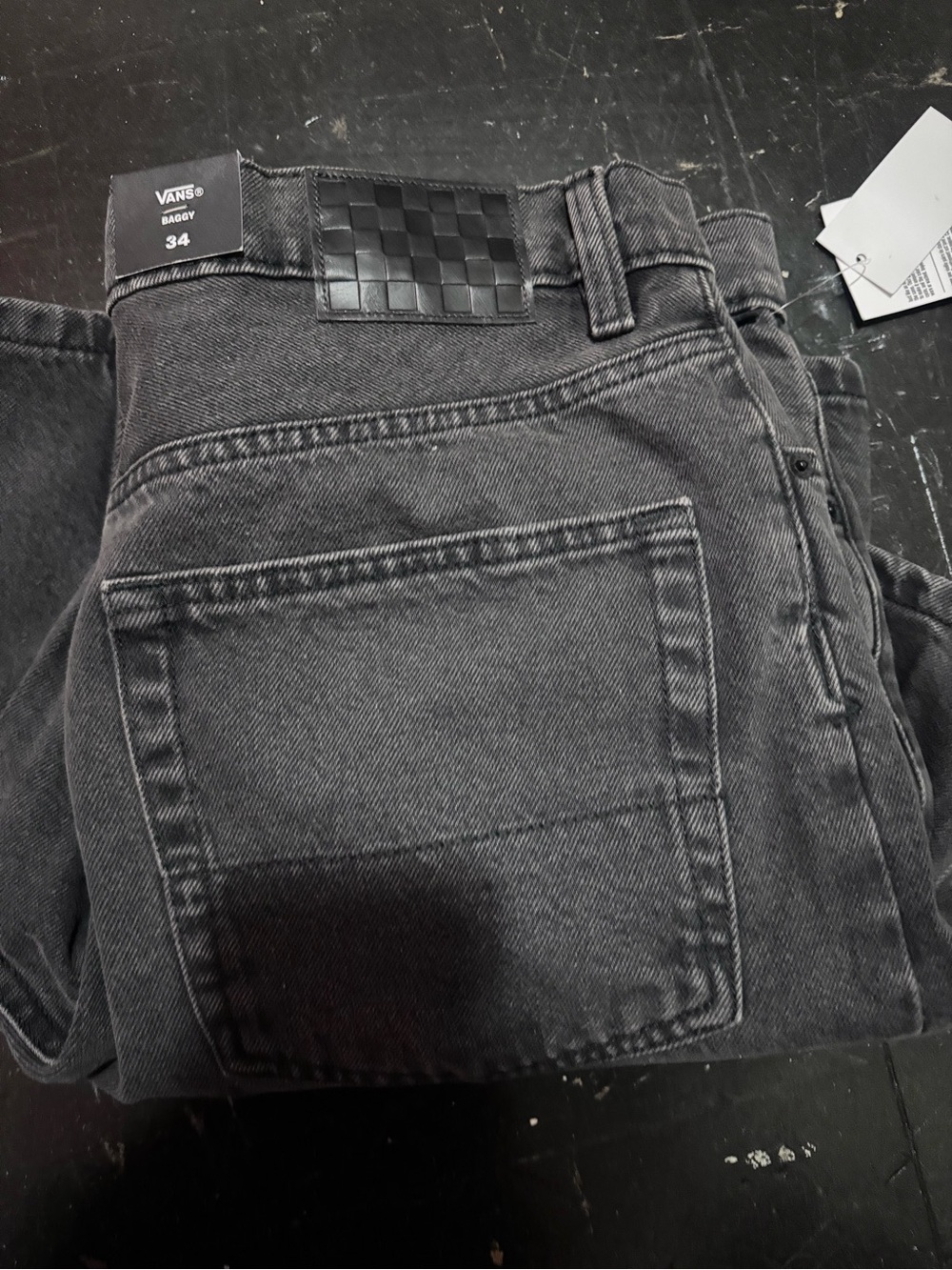 Vans Check-5 Baggy Denim Shorts washed black